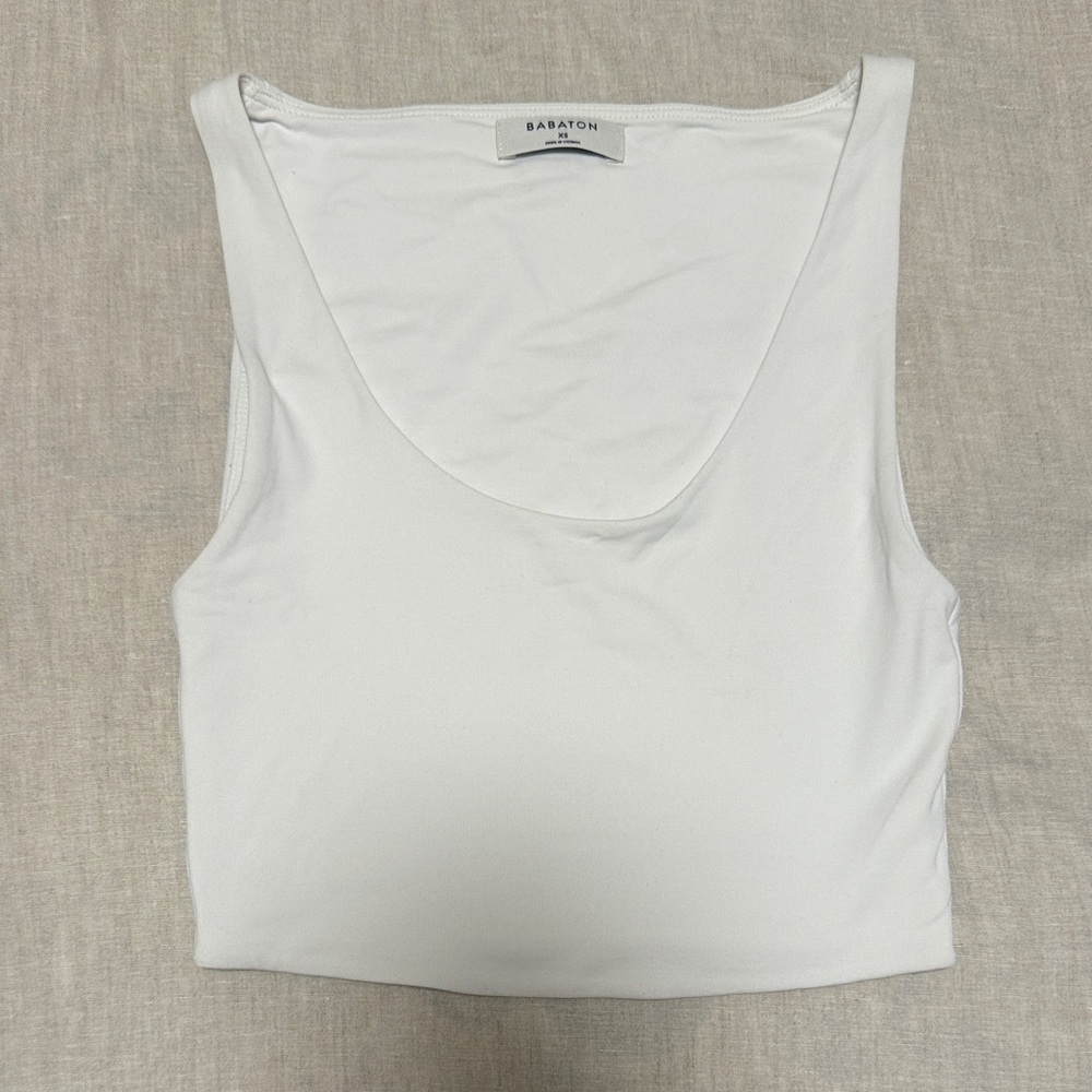Aritzia Babaton White Crop Top